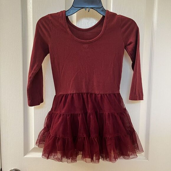 Old Navy Girls Scoop Back Tutu Tulle Dress Long Sleeve Marin Berry Girls Size 4T - Picture 9 of 12